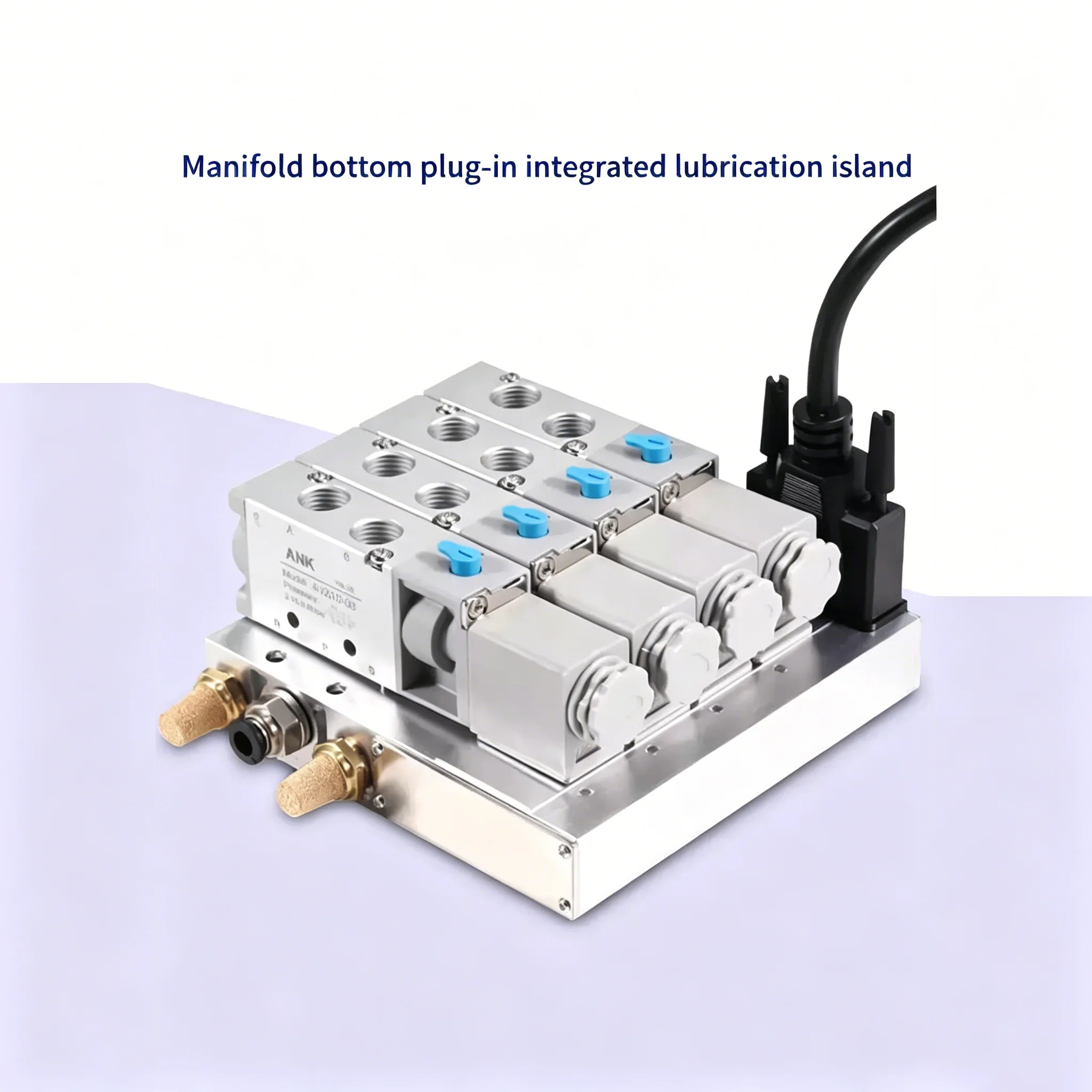 4V110‑06 Solenoid Valve Manifold 24V Integrated  Bank Pneumatic Valve Island Multi‑Station  Module Automation