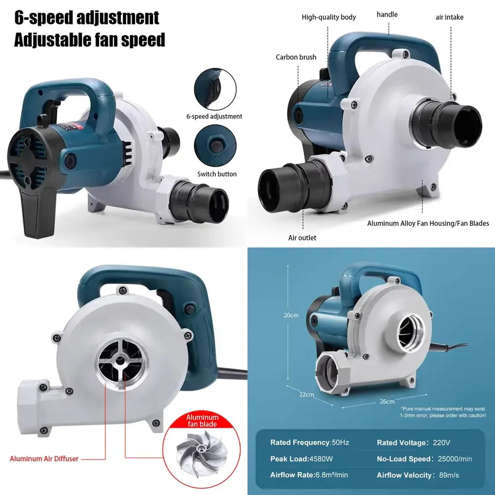 for Industrial Slotting Machine Dust Collector Blower 4580W Wall Grinder Vacuum Cleaner Dual-use Woodworking Blower