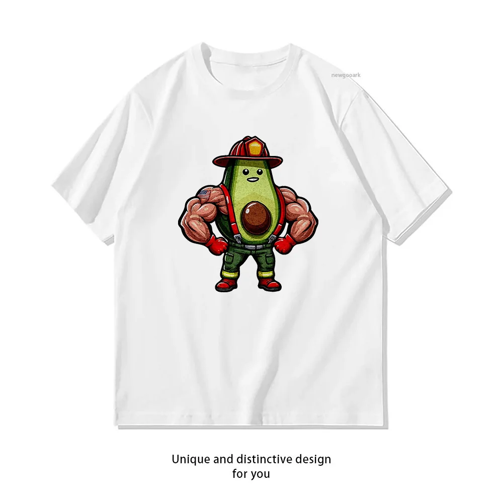 Fireman avocado T-shirt Woman Man Casual Cotton Printed T Shirts Adult Streetwear Camisetas Tops Comfortable O-neck