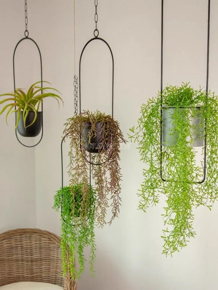 Balcony Flower Stand Hanging Basket Advanced Sense Hanging Nordic Pot Plant Stand Flower Pot Hanging Metal Plant Pot