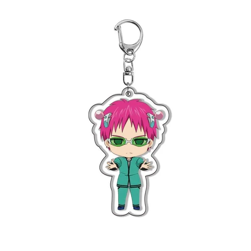 Anime The Disastrous Life of Saiki Kusuo Key Chain Arcylic Figure Pendant Cartoon Keychain For Student Backpacks Pendant Jewelry