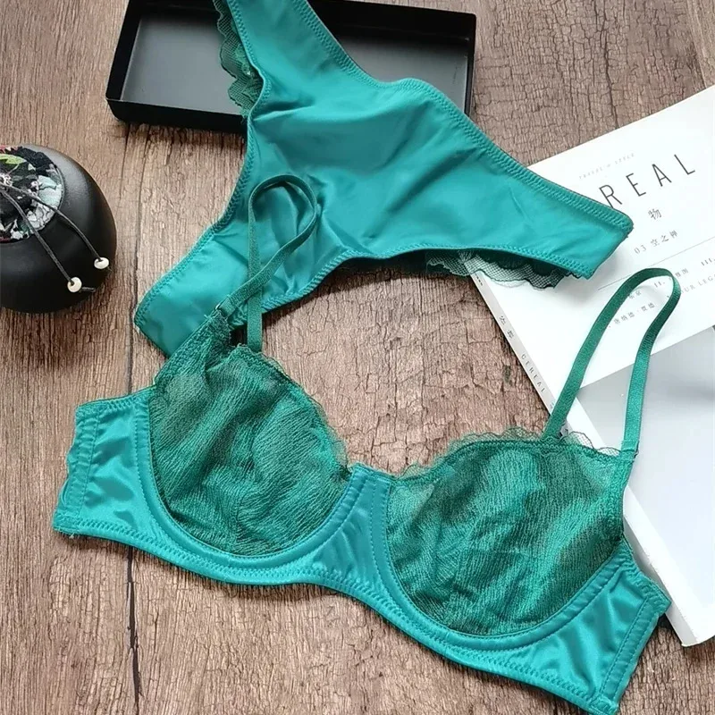 Set bra ultra tipis renda Prancis 2025 seksi pakaian dalam bernapas baru wanita sutra nyaman bralette godaan lingerie w ☆ ☆ ☆ aa