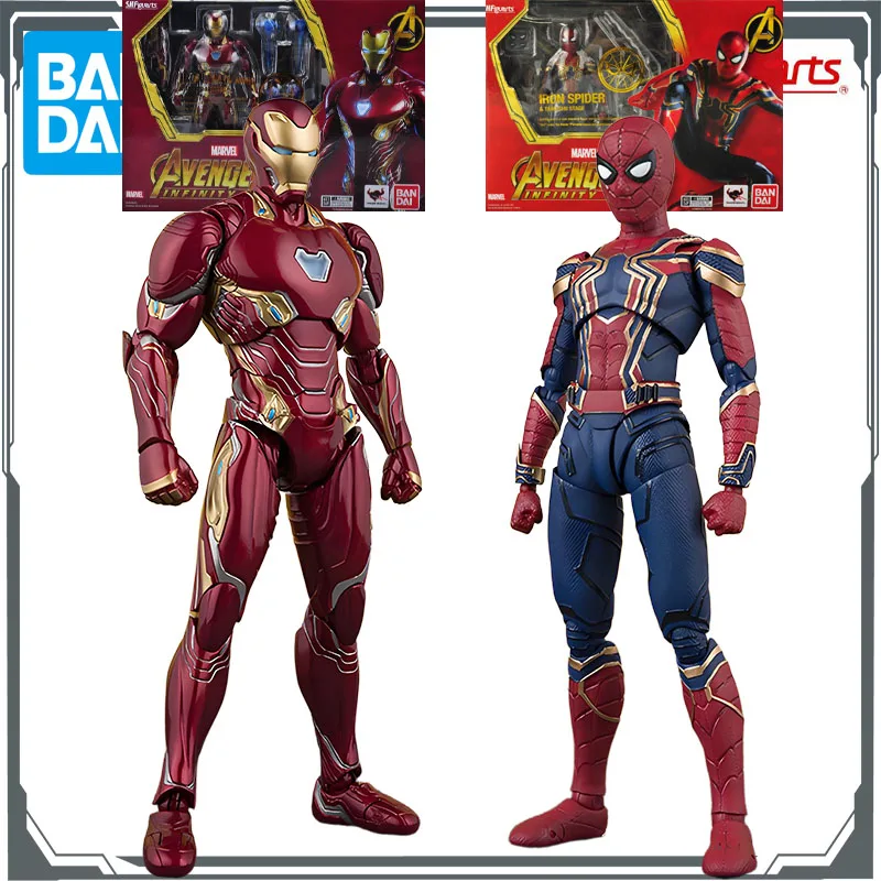 BANDAI оригинальные S.H.Figuarts Железный человек MK50 и Человек-паук броня фигурки игрушки для мальчиков Рождественский подарок Коллекционная модель