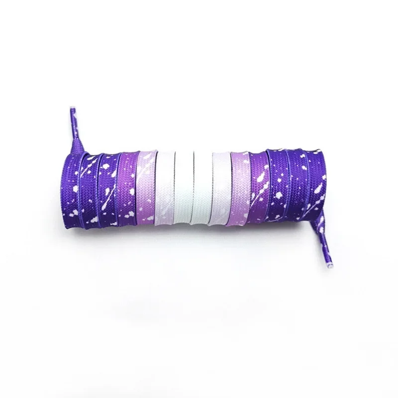Flache, farbverlaufende Schnürsenkel mit Spritzdruck, bunte Schnürsenkel für Damen, Herren, Sport, Freizeit, Basketball, Canvas-Schuhe, Schuhbänder – Detail 11