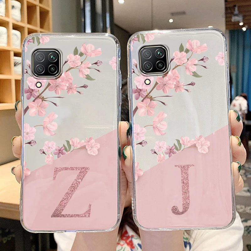 غطاء حماية لهاتف هواوي P40 Lite Nova 6 SE 7i وردي زهور حرف لطيف فوندا ناعم من البولي يوريثان شفاف لهاتف هواوي P40 Lite