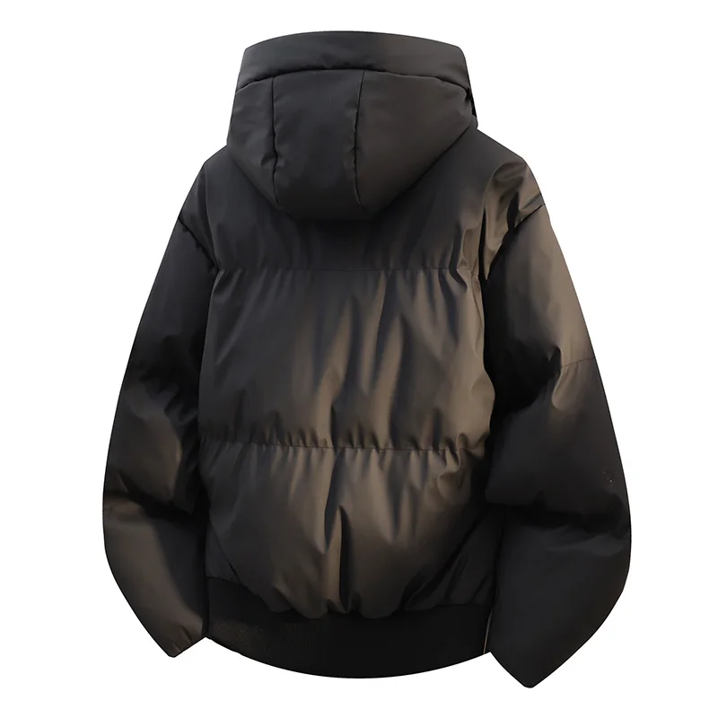 Winter New Style Hooded Thickened Cotton Jacket Loose Bread Style Warm Casual Cotton Coat Long Sleeve Youth Fashion Regular L...