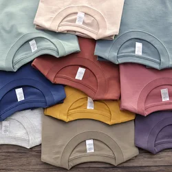 265G High Quality Heavyweight Cotton Couple Style Basic White Tees Men's Short Sleeve O-neck Pullovers Simple Casual Loose Tops