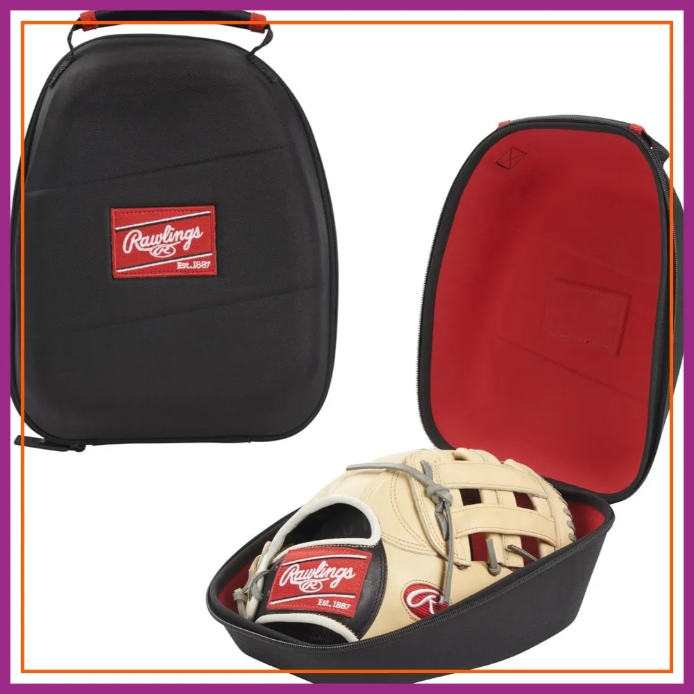 Baseball Softball Glove Crib - Black, Premium Leather, Youth Adult