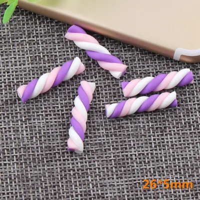10 stücke Kawaii Spirale Marshmallow Süßigkeiten Polymer Clay Cabochon Flatback Für DIY Telefon Dekoration – Detail 30