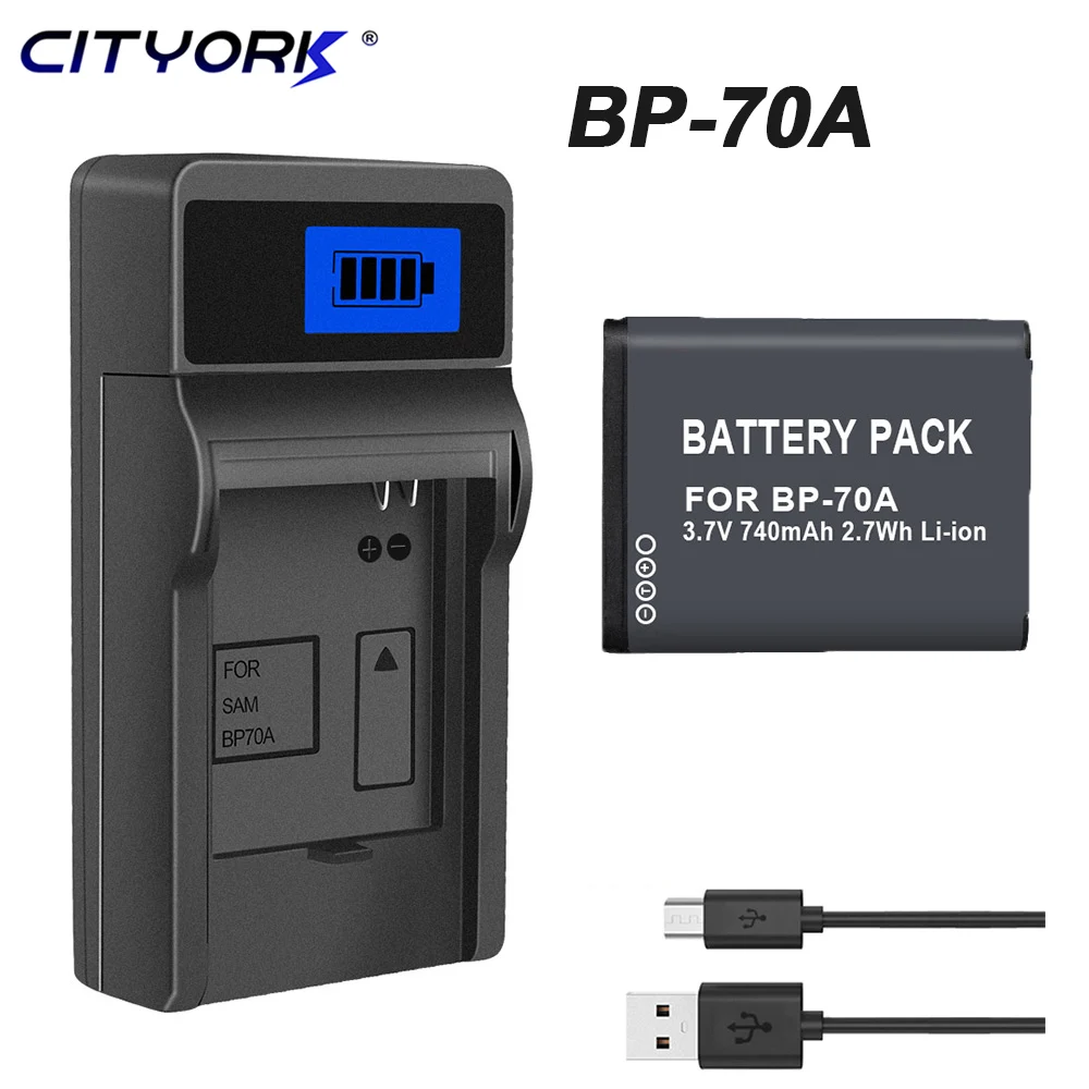 CITYORK Camera Battery BP70A BP-70A bp 70a For SAMSUNG PL80 PL90 PL100 PL101 PL120 PL170 PL200 PL201 SL50 SL600 SL605 SL630 ES70