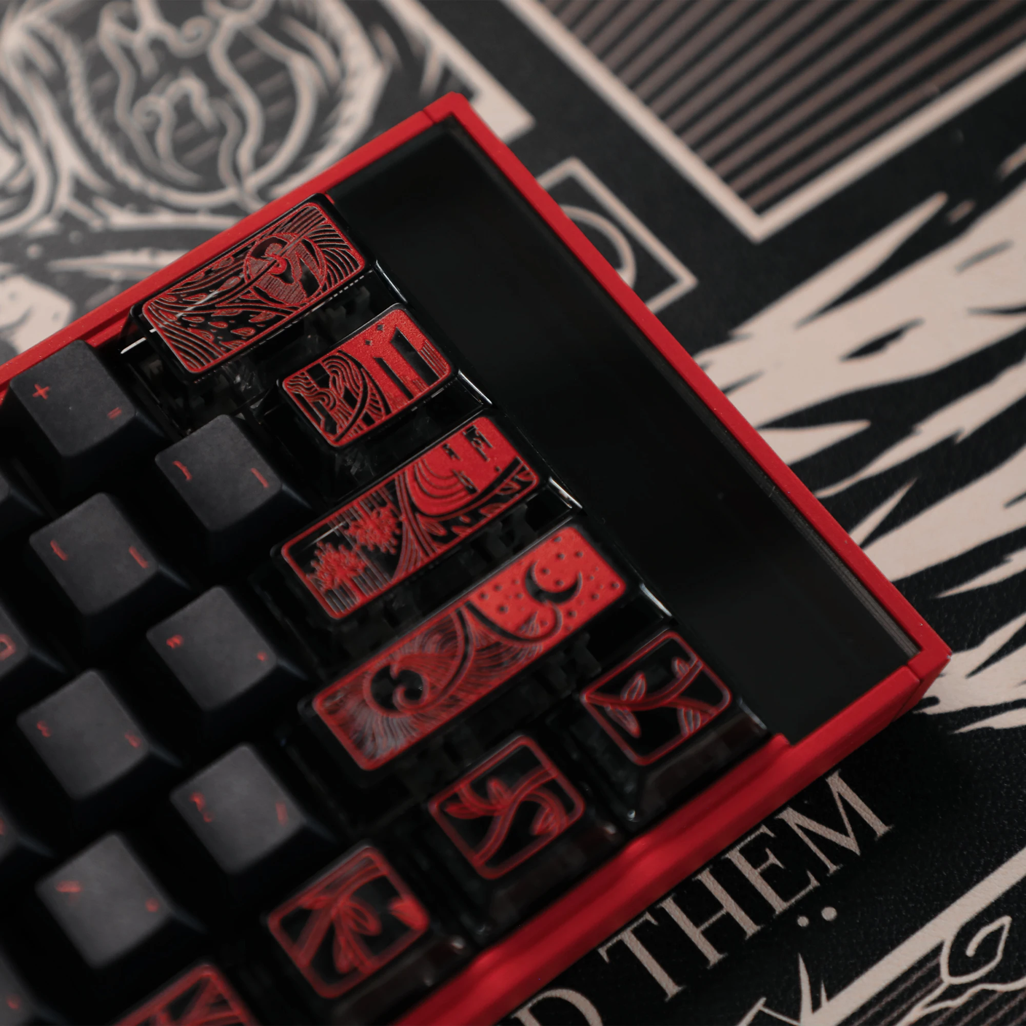

142 Keys Dark Pact Key Cap Game Keycaps PBT+PC Keycap Chreey Keycaps Dye-sub Mechanical Keyboard Caps for 64/68/71/108