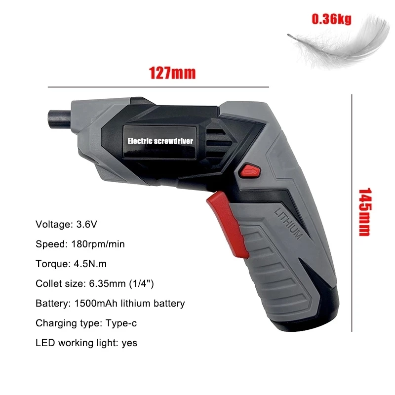 SHENHAOXU Eccentric Electric Screwdriver Cordless Mini Drill Rechargeable  Lithium Battery Power Tools Household Maintenance