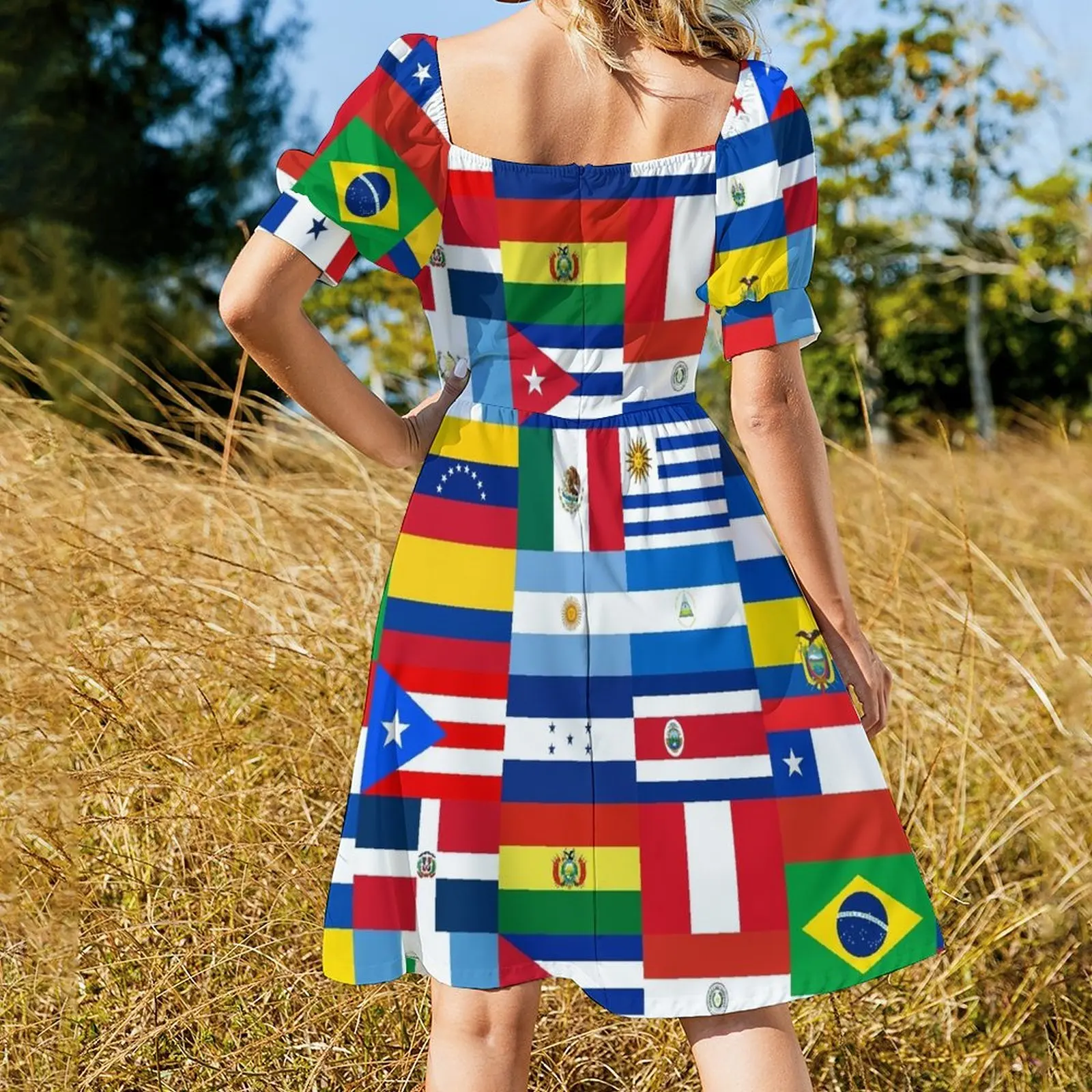 Flags of Latin America Dress evening dress woman Woman fashion women evening dress summer dress korean women