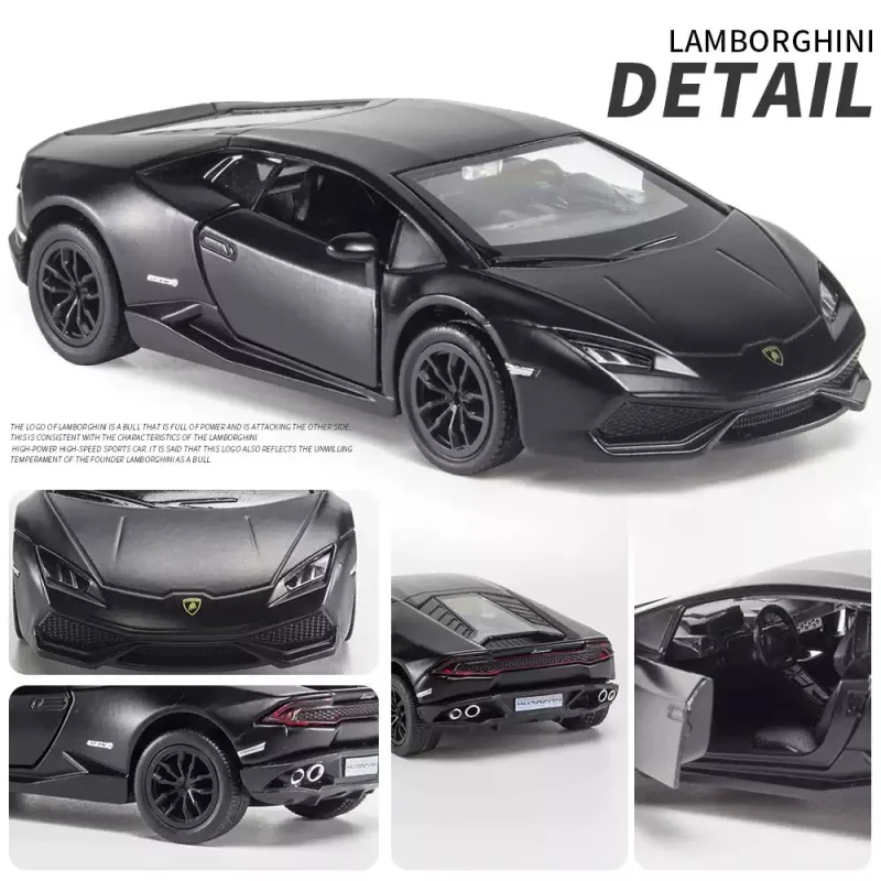 LICENSED 1:36 Sports Car Alloy Diecast Lamborghini Benz Porsche Premium Model Cool Black Style Kids Gift Collect Hot Wheels