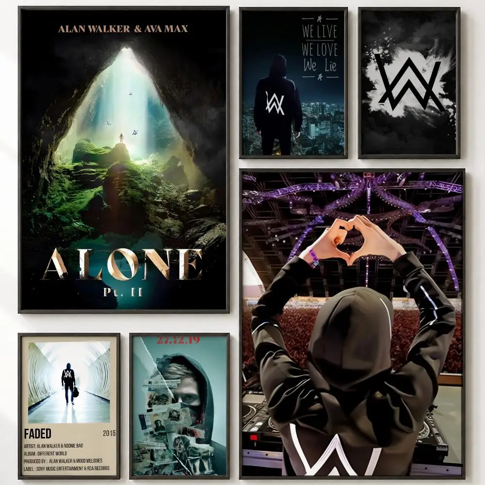 Modern Singer Alan Walker Poster HD poster wall art self-stick no-residue for home cafe office great gift