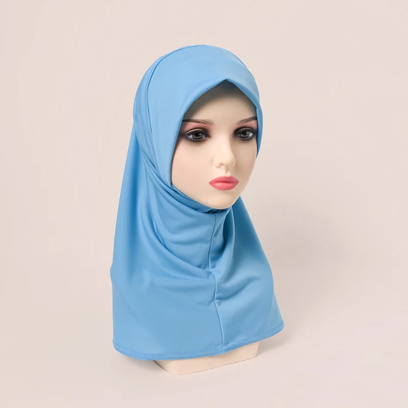 Newest Elastic Jersey Cotton Hijab Undercap Islam Headband Turban For Woman Ready To Wear Muslim Plain Inner Cap Bonnet 60*45CM