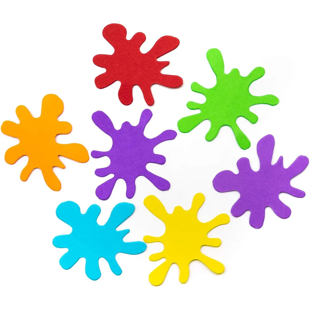 100 Pcs Colorful Paint Splatter Paper Cutouts for Art Painting Theme Birthday Party Decorations Bulletin Board Class Decoration - view 4