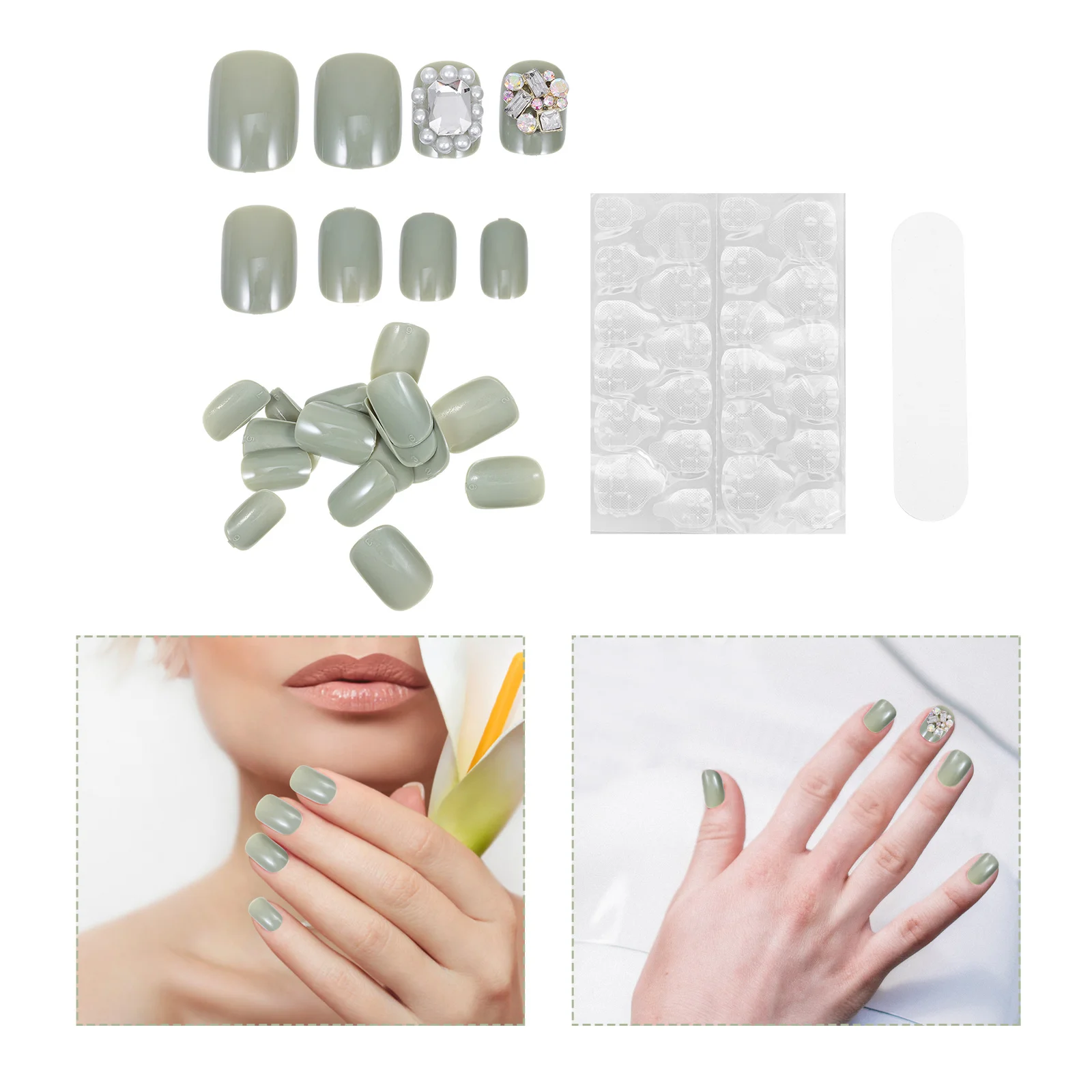 24 pièces faux ongles court presse sur ongles détachables faux ongles conseils pour les femmes mariage bal Date bricolage maison Salon utilisation résine sûr