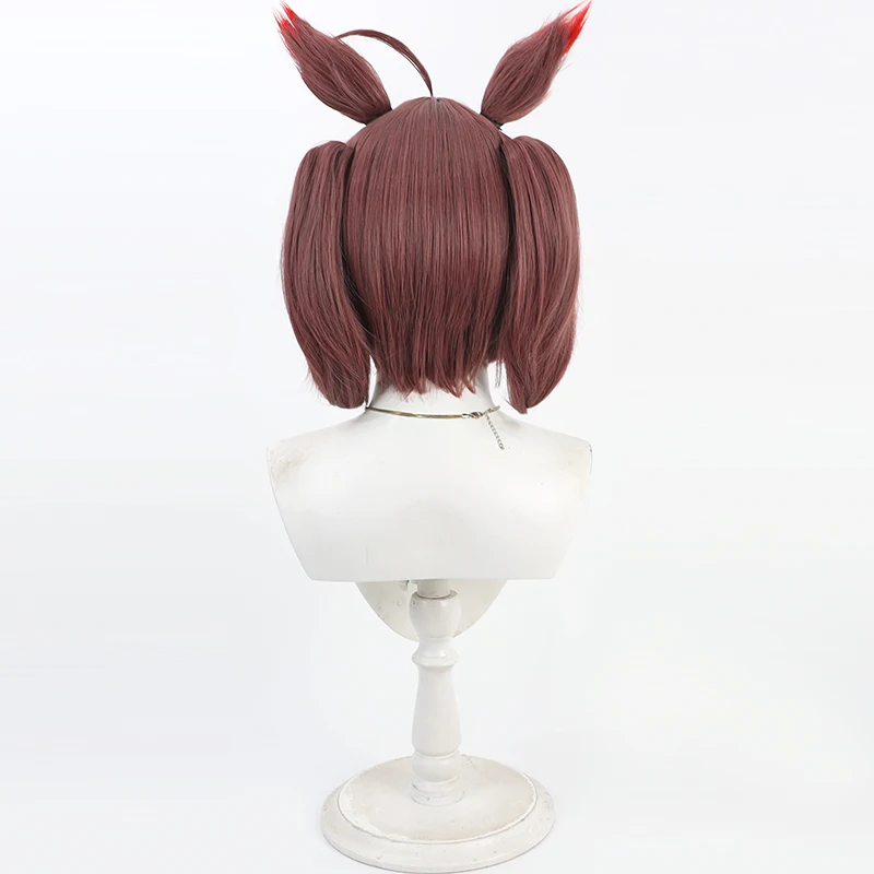 Gran Alegria Anime Game Pretty Derby Cosplay Prop Leuke Dubbele Pony Kort Haar Bruine Pruik Met Oren Hoofddeksels Meisje Vrouwen Cust