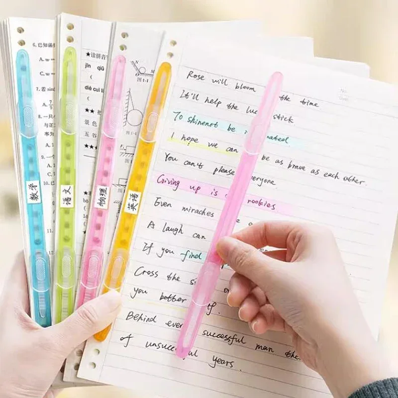 5pcs Loose Leaf Binding Clips Strip DIY 2 Hole Album A4 Paper File Folder Clips Kawaii Fasteners Planner Notebook Accessories