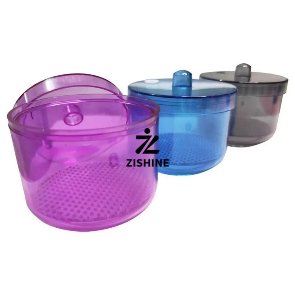 2Pcs Dental Burs Disinfection Soaking Box Storage Case With Removable Filter Net Drain Basket Heat Resistant Cup Containers