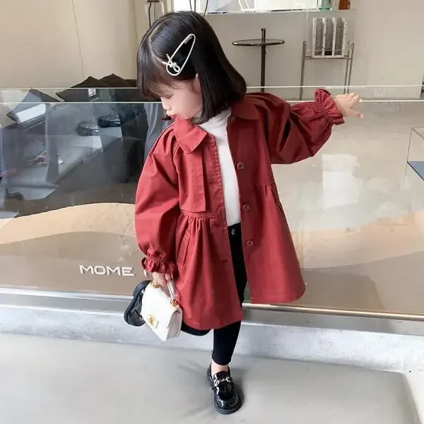 2023 new New Spring summer baby children kids girl casual cotton trench Children\'s clothes