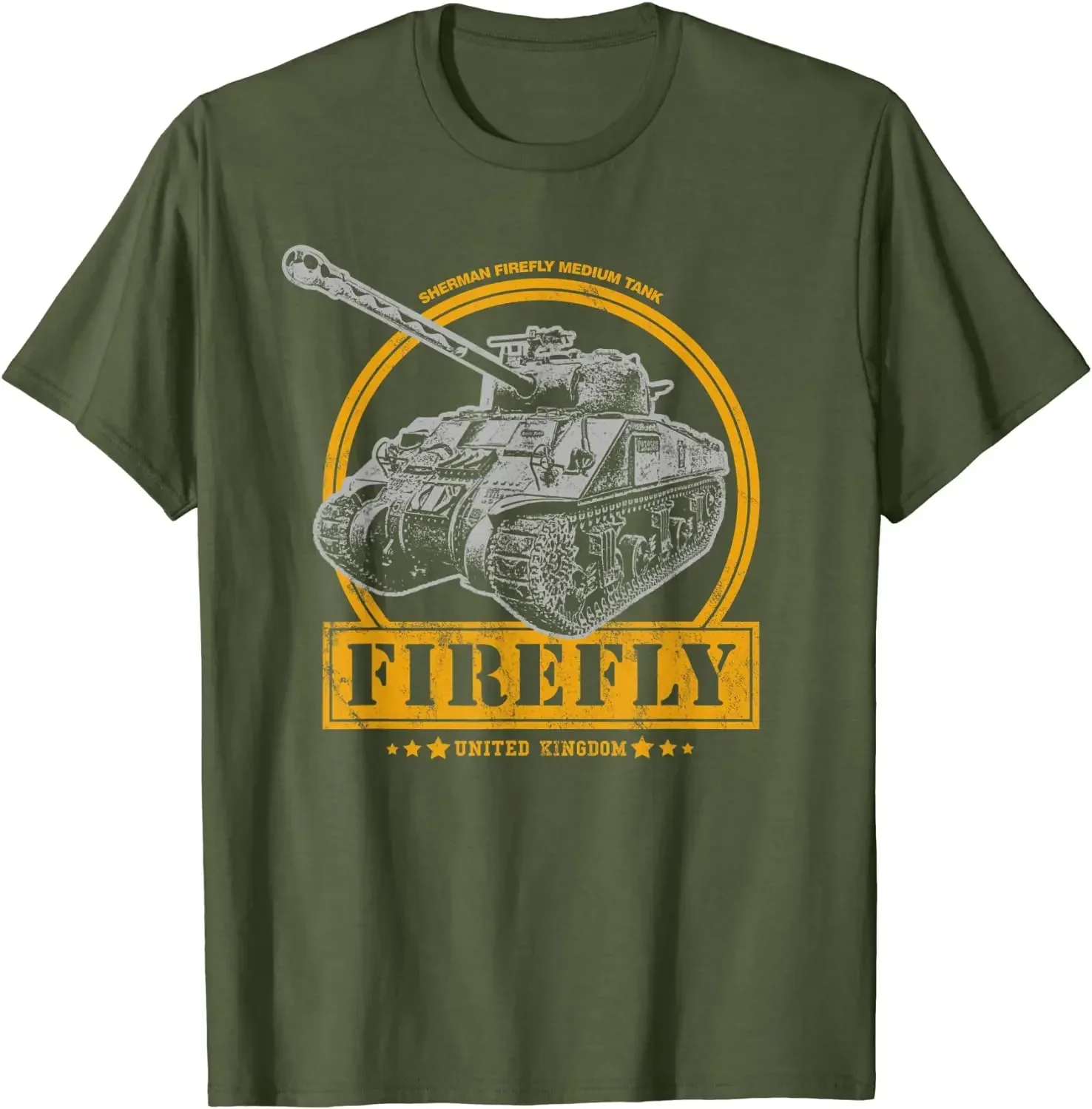 Summer Short Sleeve Casual Mens T-shirt Size S-5XL WWII British Sherman Firefly Medium Tank T-Shirt 100% Cotton O Neck Harajuku