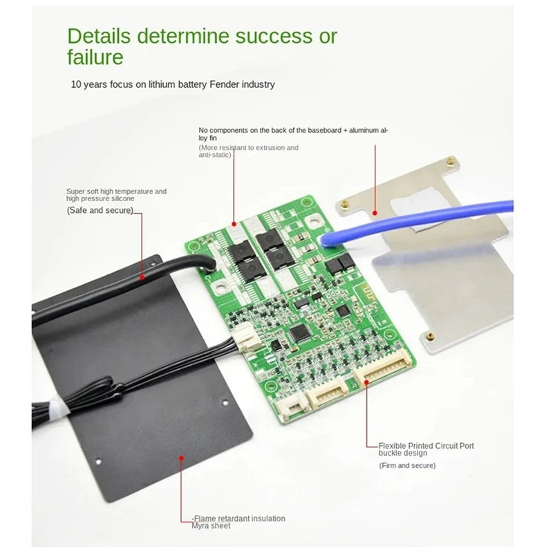 Built-In Bluetooth Smart 10-17 Series Lithium Battery Protection Board 40A Ternary Same Port Protection Board