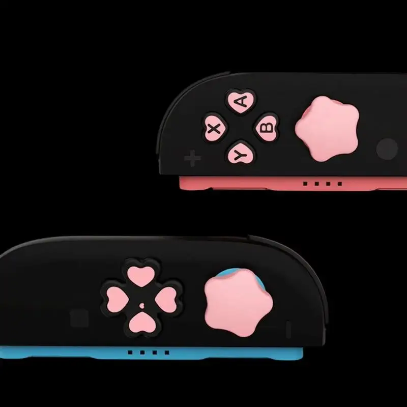 Novel Silicone Thumb Stick Caps And D-pad Cover For NS2 Accessories; Heart-shaped Anti-slip Button Covers For Switch 2 Joycons