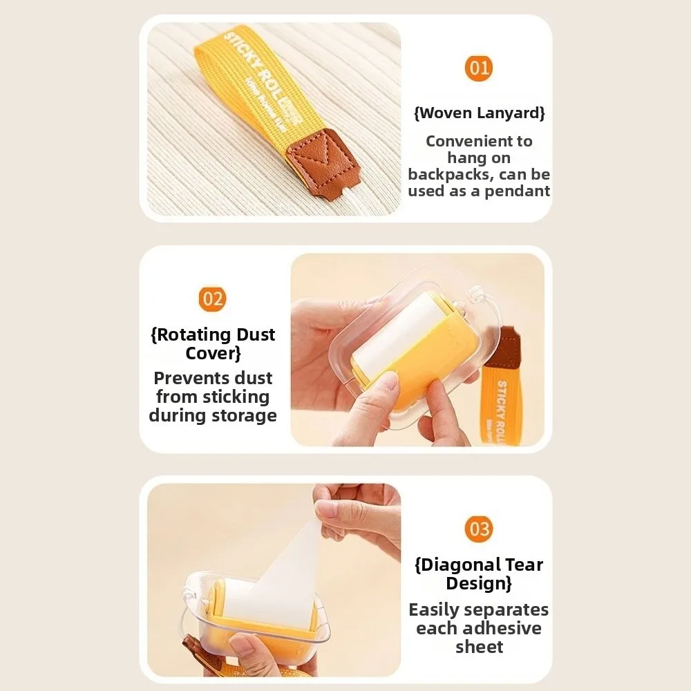 قابلة لإعادة الاستخدام المسيل للدموع لفة ورقة لزجة الأسطوانة فرشاة إزالة الغبار انفصال مزيل شعر الحيوانات الأليفة لاصق قوي مزيل الوبر