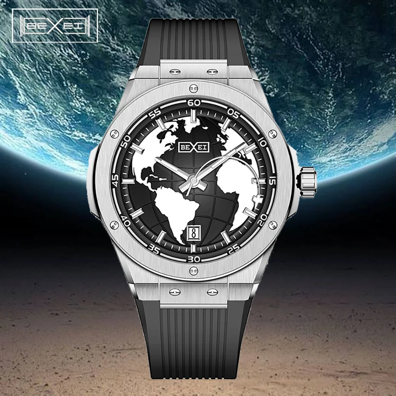 

BEXEI часы мужские автоматические механические сапфировые водонепроницаемые часы для мужчин супер светящиеся простые наручные часы из нержавеющей стали 9136