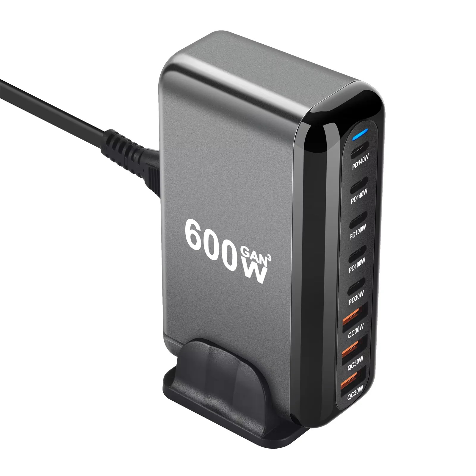 Sale New 600W GaN Fast Charge 3.0 USB Type C Fast Charger with 8 Ports, 5C3A PD Charger for Phones and Tablets, Portable Design
