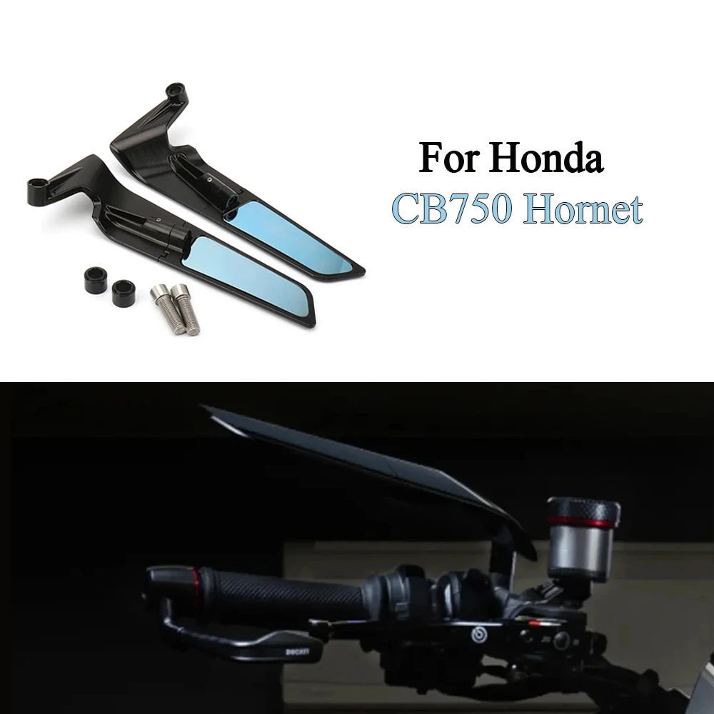 

For Honda CB 750 Hornet New Stealth Mirror Rotatable Side Mirror CB750 Hornet Motorcycle Wing Mirrors Sport Winglets Mirror Kits