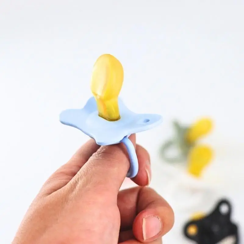 R66D حلمة الطفل مع مقبض لينة مهديء اللهايات الطفل مهديء أساسي هدية لصبي فتاة فراشة شكل دمية مصاصة