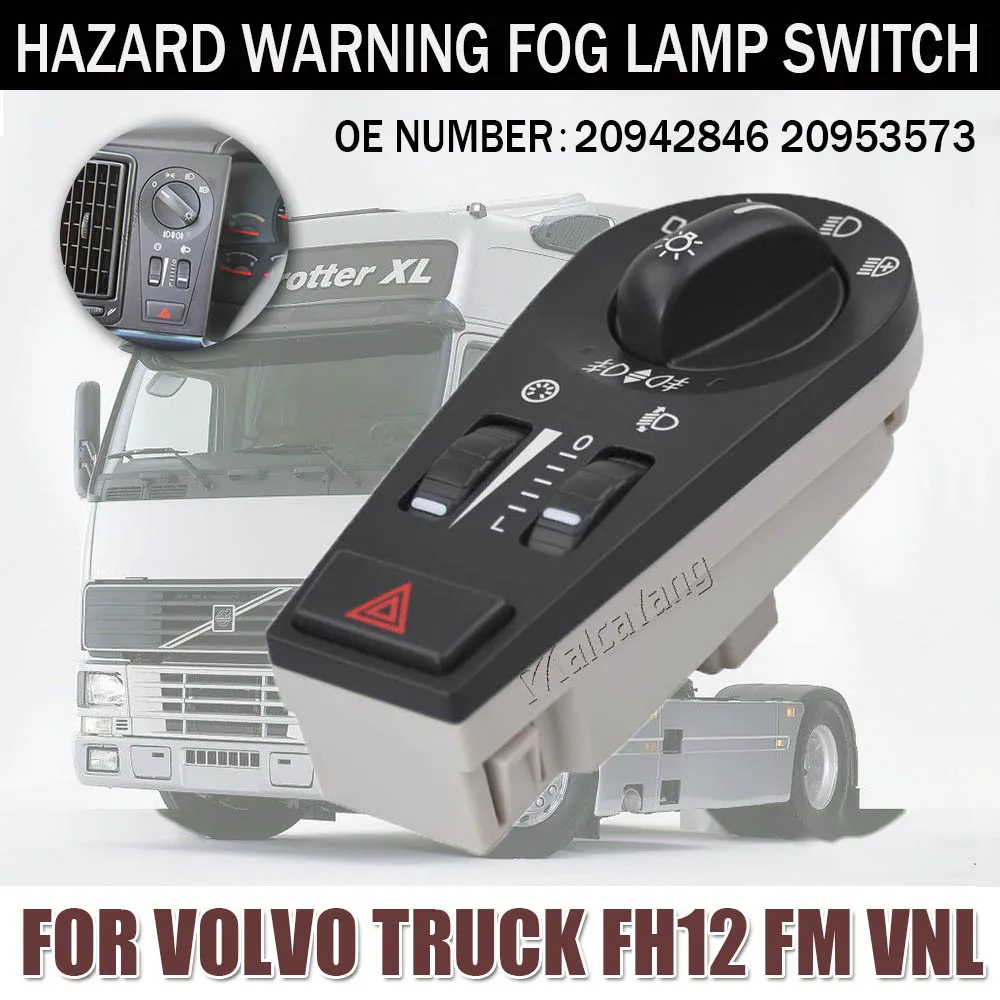 

Headlight Switch 20942846 20953573 Hazard Warning Switch For Volvo Truck FH12 FM VNL Car Styling