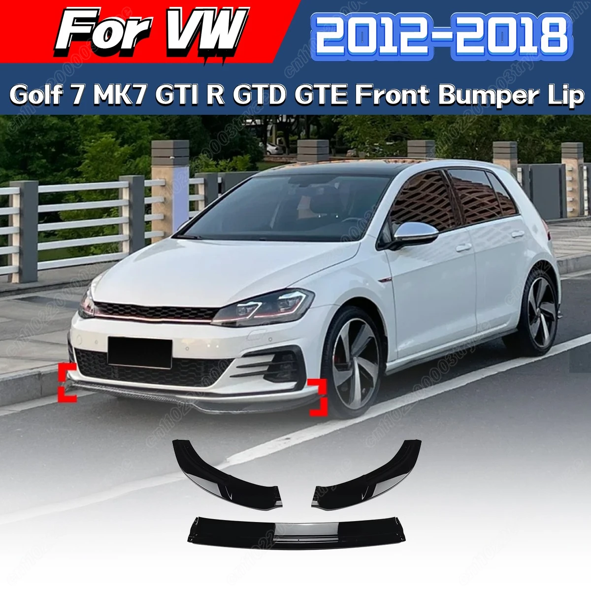 

For Volkswagen Golf 7 MK7 GTI R GTD GTE 2012 2013 2014 2015 2016 2017 2018 Automobile Front Bumper Splitter Lip Spoiler Body Kit