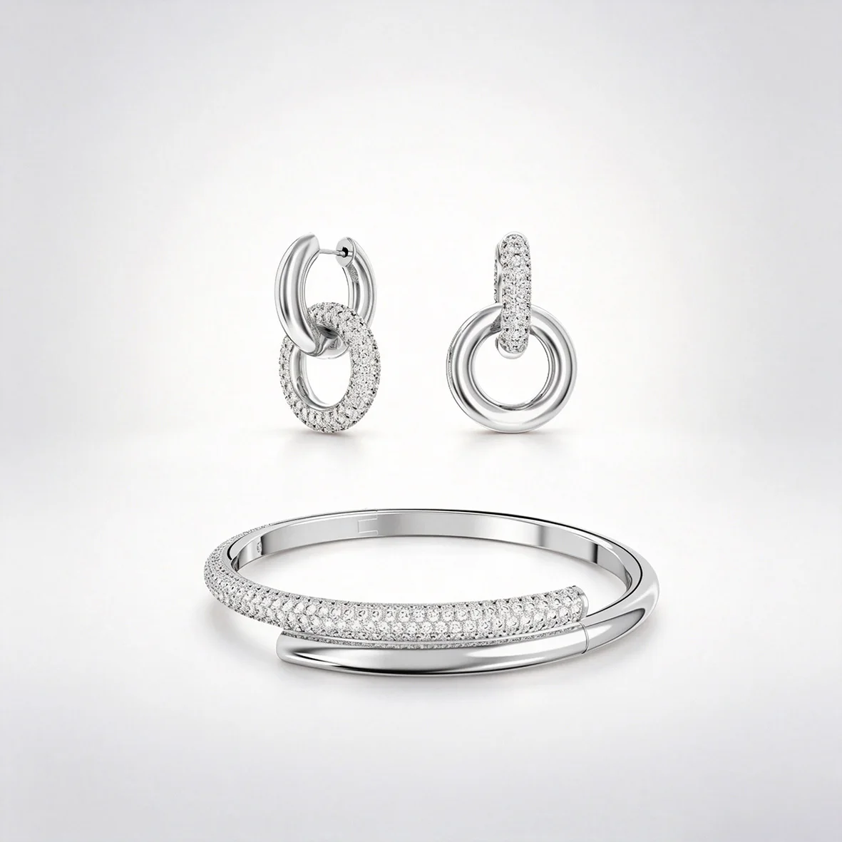 Women's Minimalist Double Ring Zircon Jewelry Set