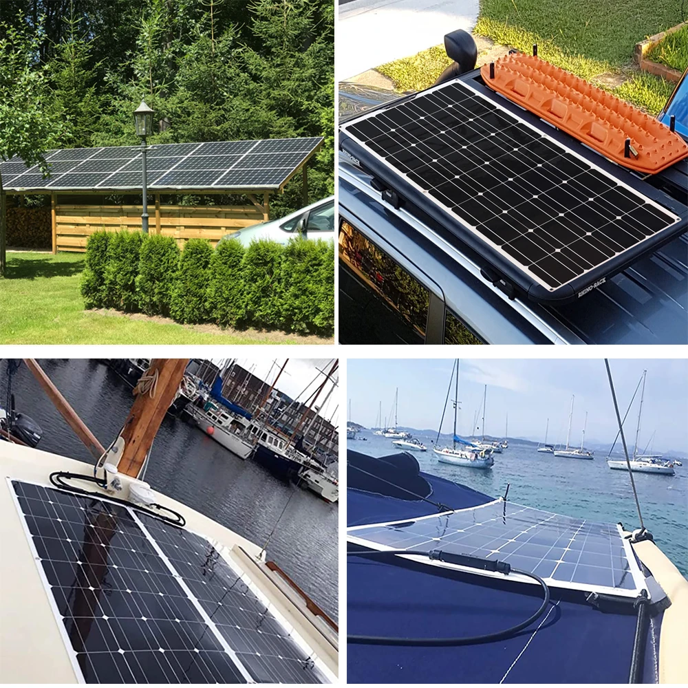 12V Solar Panel Kit 300W 600W 450W 150W Battery Charger Flexible Solar System with Solar Controller 12V 24V for Car Boat RV Home