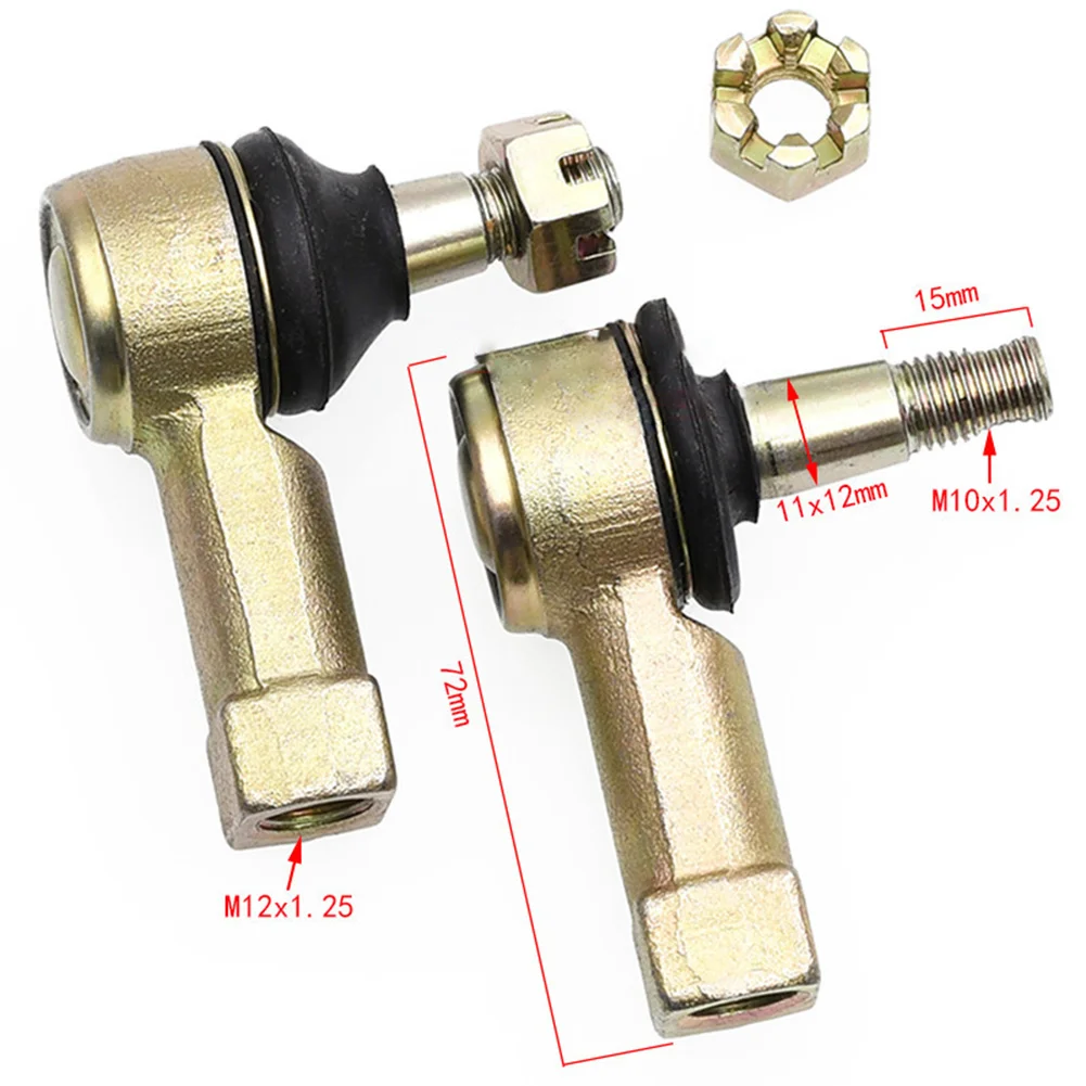 2Pcs 10-12mm Tie Rod Ends Kit Ball Joints for 50cc 70cc 90cc 110cc 125cc 200cc 250cc TAOTAO COOLSTER JCL KANDI GO KART ATV