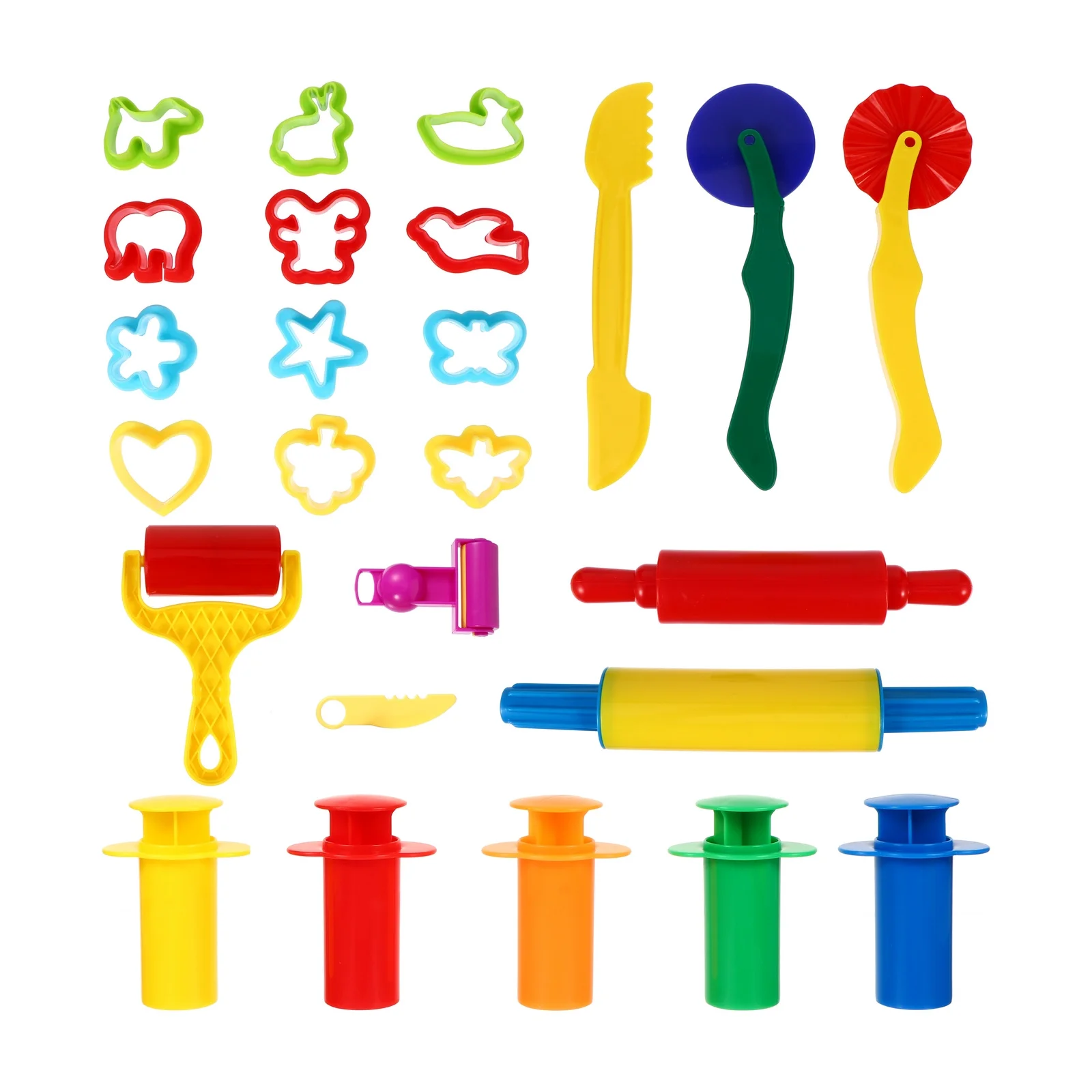 어린이를위한 25pcs 점토 도구 세트 컬러 모델링 반죽 액세서리 크리 에이 티브 Diy 키트 교육용 장난감 Plasticine Mold Tools