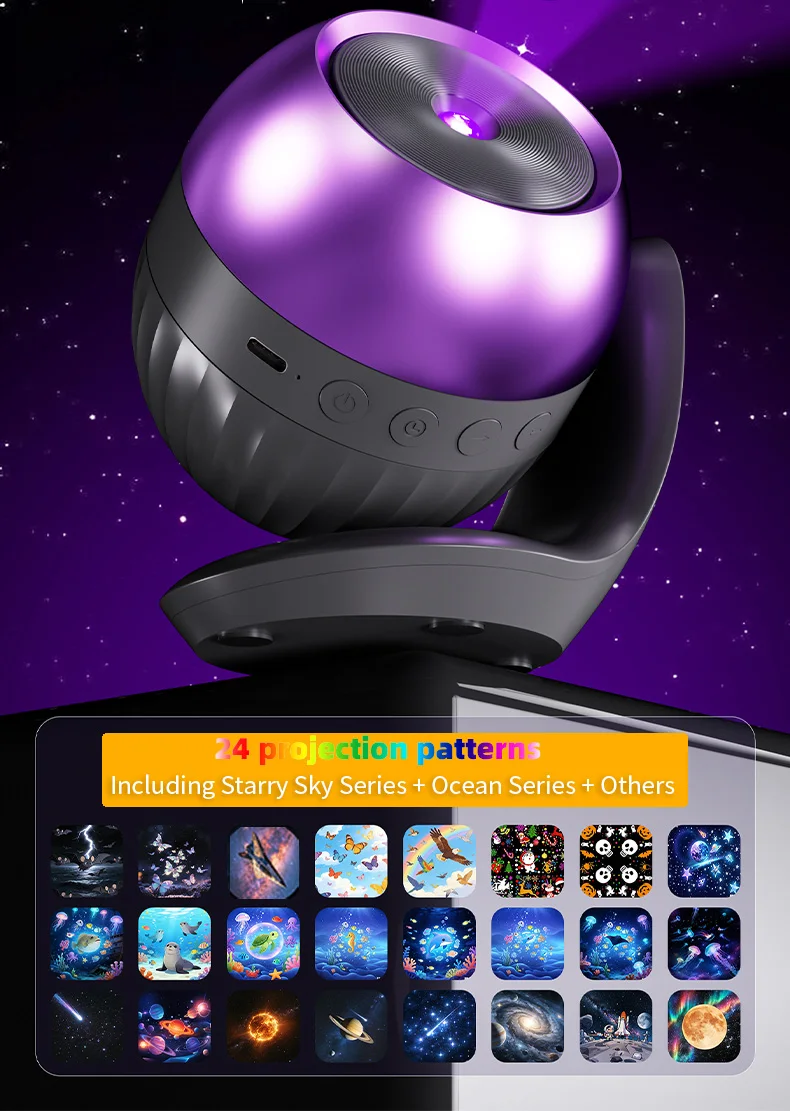 24-IN-1 LED Night Light Galaxy Projector Starry Sky Ocean Festival Projector Night Lamp For Room Decorative Children Kids Gift