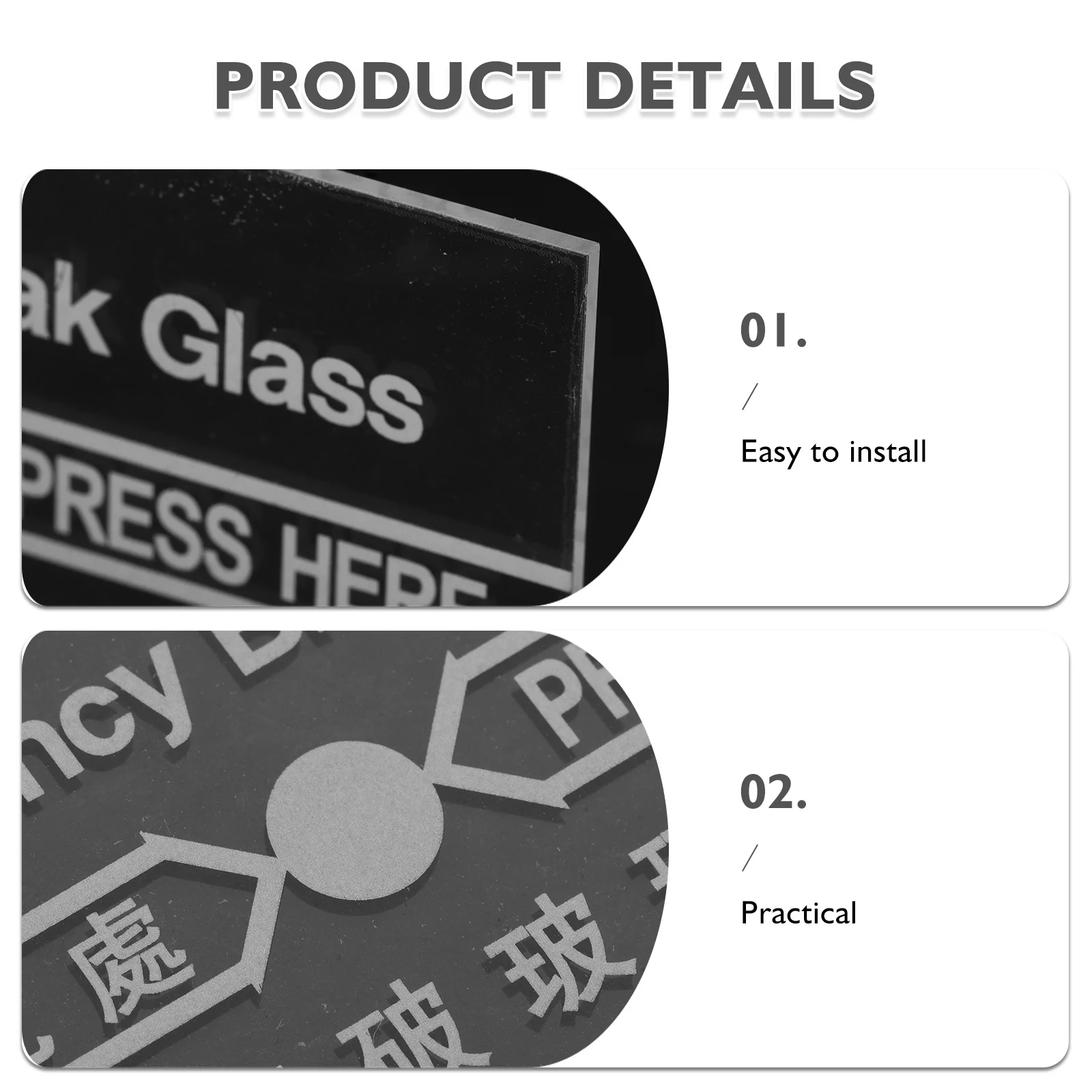 Fire Alarm Glass Plate 100x100mm Heat Resistant Clear Glass for Fire Protection Devices Accessories
