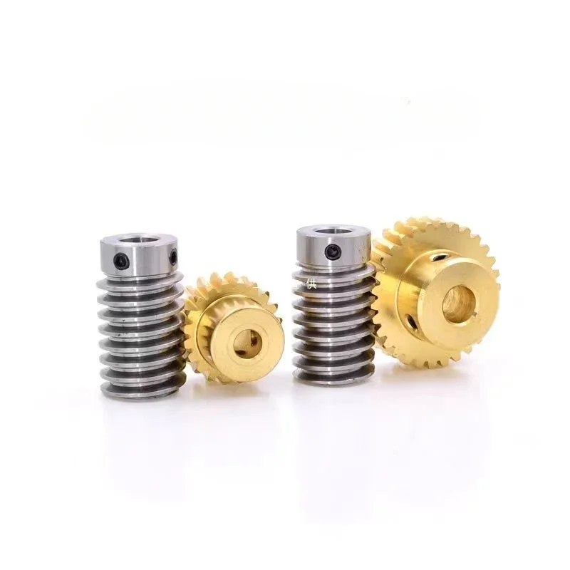 0.8M Precisie Turbine Wormwiel Set 1:20/30/40/50/60 Tanden Rvs worm Koperen Gear Accessoires