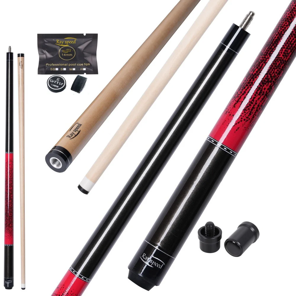 

Durable Red Cheapest Sticker Pool Cue with Birch Wood Shaft 12.8mm Billiard Pool Cue