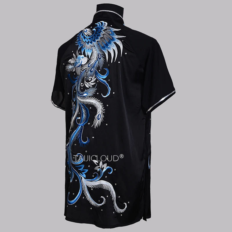 زي الكونغ فو المطرز على شكل طاووس للنساء - بدلة أداء ومنافسة مخصصة من Wushu Chang Quan