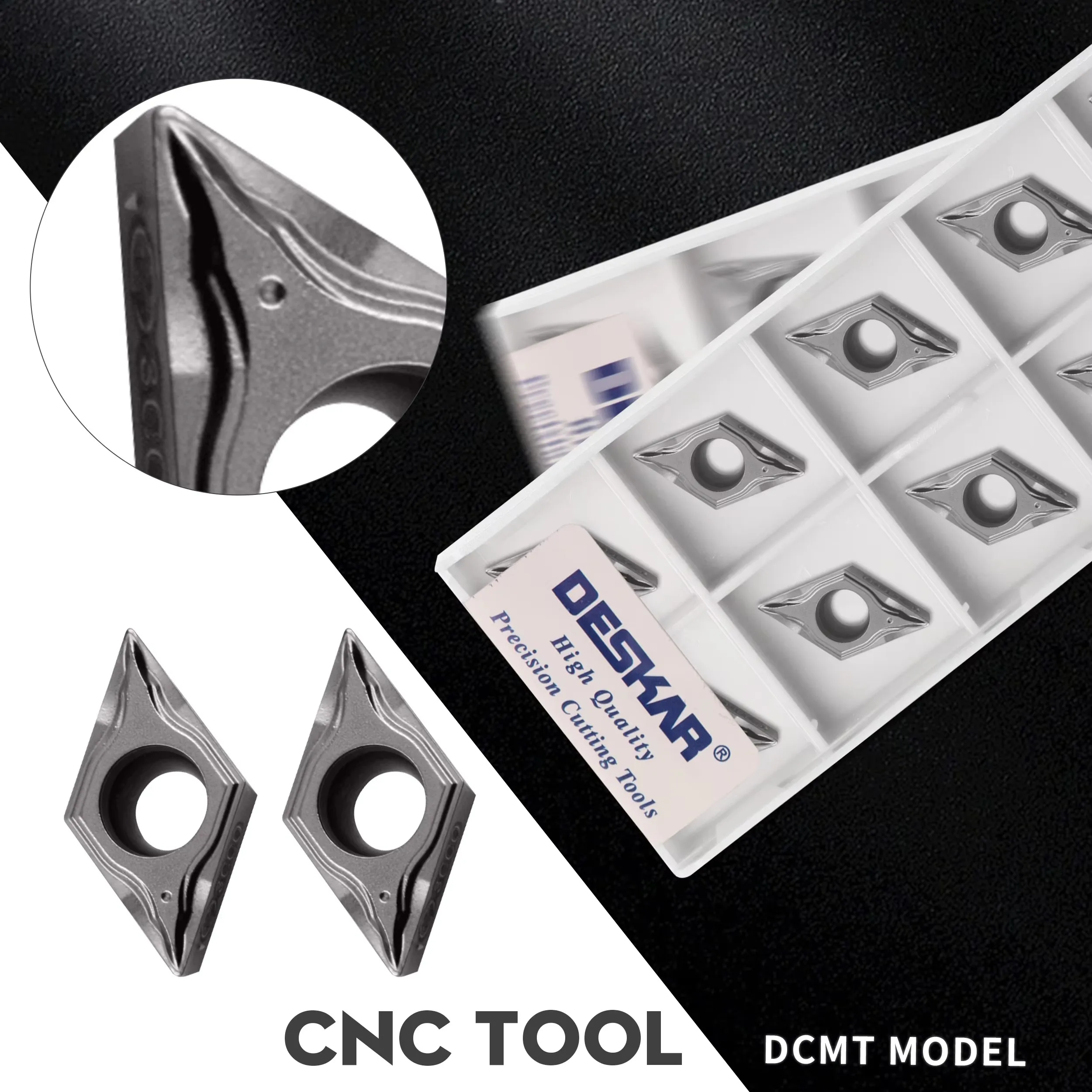 

DCMT11T304-FG HQ MT PS LF90 Токарный станок с ЧПУ Металлокерамический ромб Наружный круг Режущий токарный инструмент для обработки стали