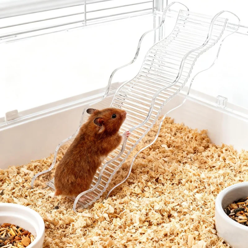 

Лестница для восхождения с волнами хомяка, принадлежности для ландшафтного украшения в клетке, изготовленная из акрила, аксессуары для игр для маленьких домашних животных