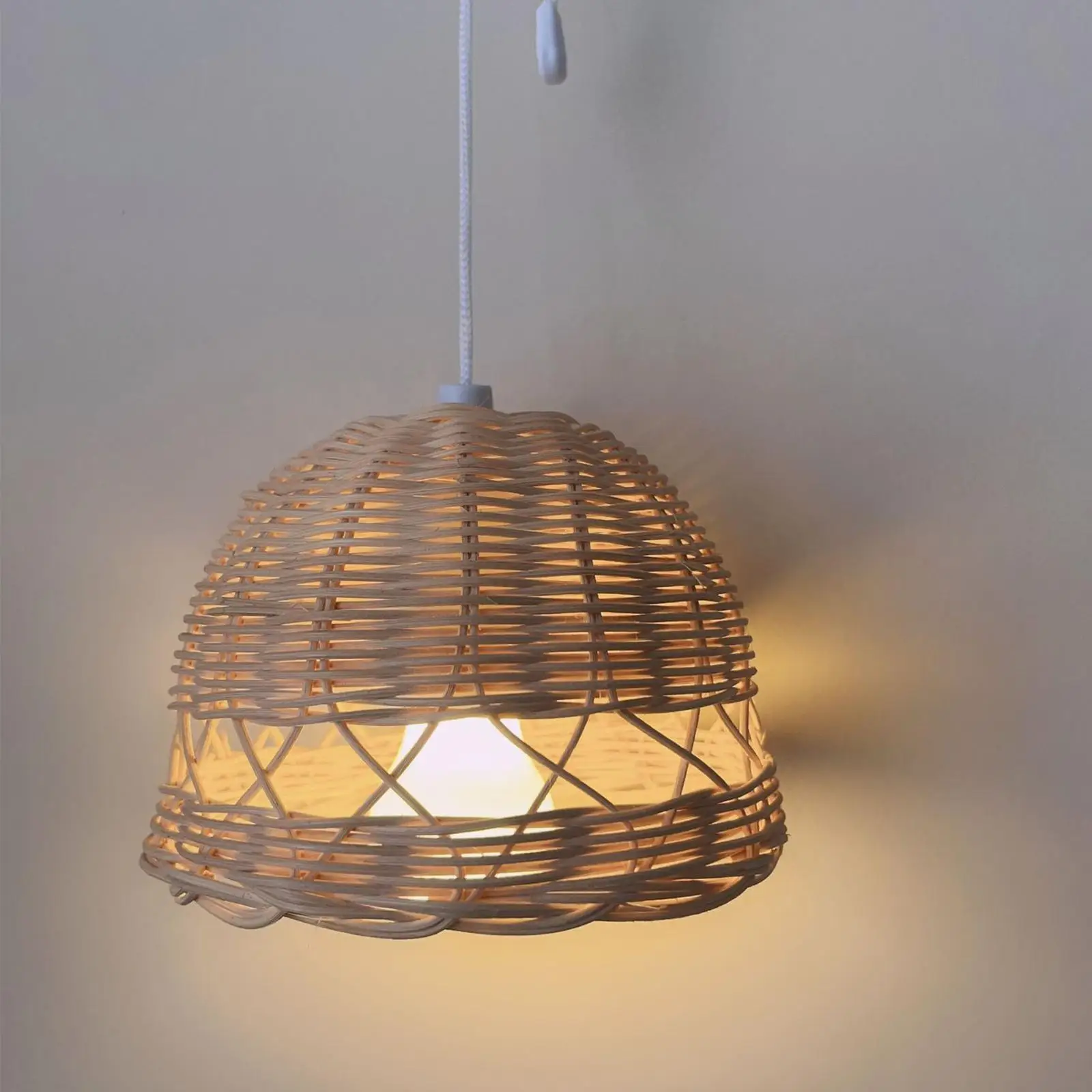 Rattan Lampshade Creative Hanging Lamp Lampshade Wicker Pendant Light Cover for Dining Room Home Restaurant Living Room Bedroom