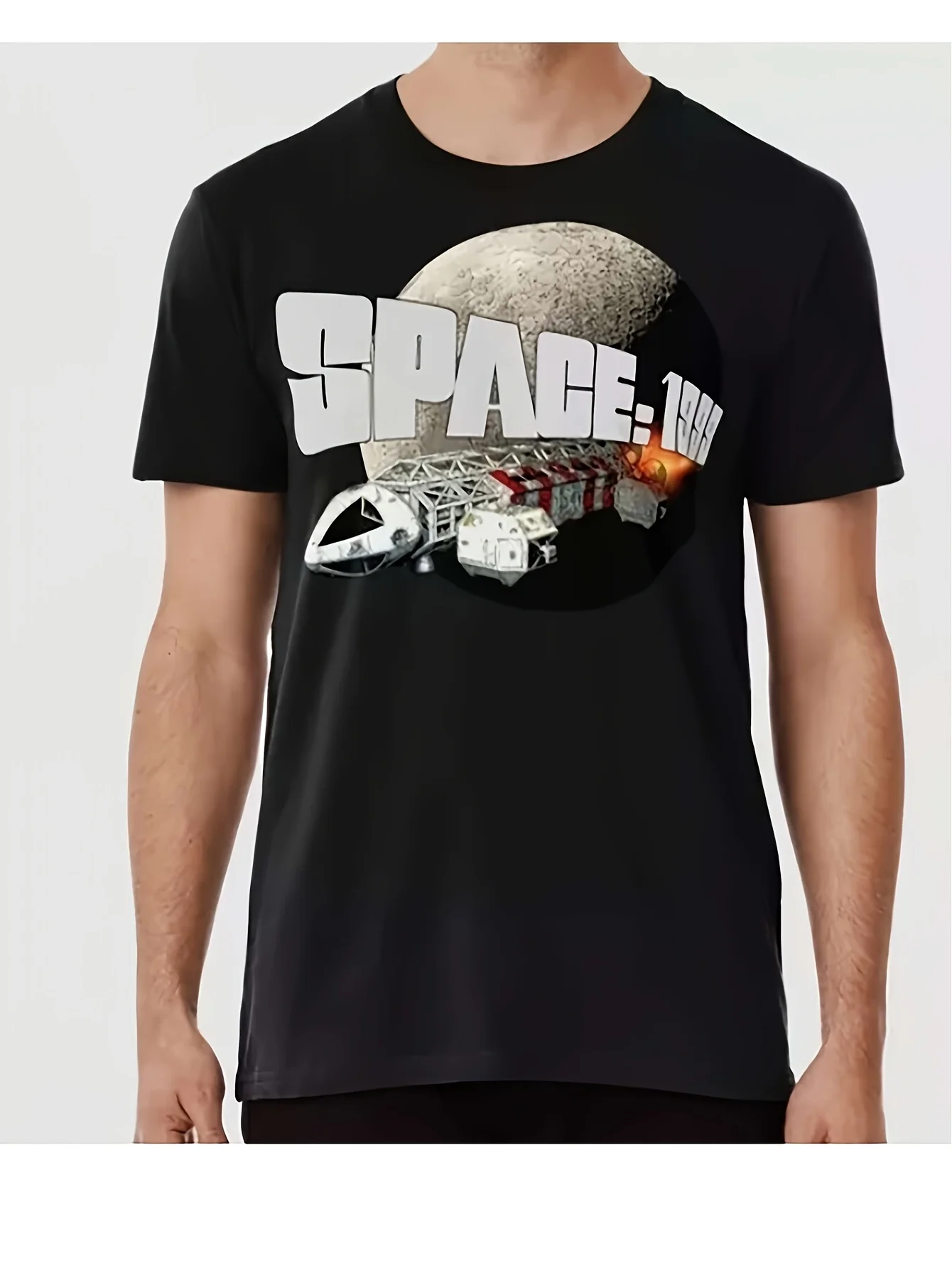 2026 Men'S Retro Space 1999 Eagle Transporter Graphic Tee - Classic Sci-Fi TV Show Design, Comfortable Heavyweight Shirt for Eve