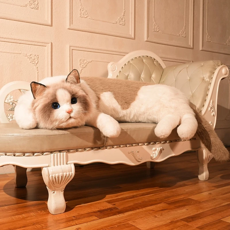 Simulation Plush Cat Fur Doll Sofa Long Strip Pillow Specifically Designed for girls to sleep Perfect Birthday Gift 39inch 100cm
